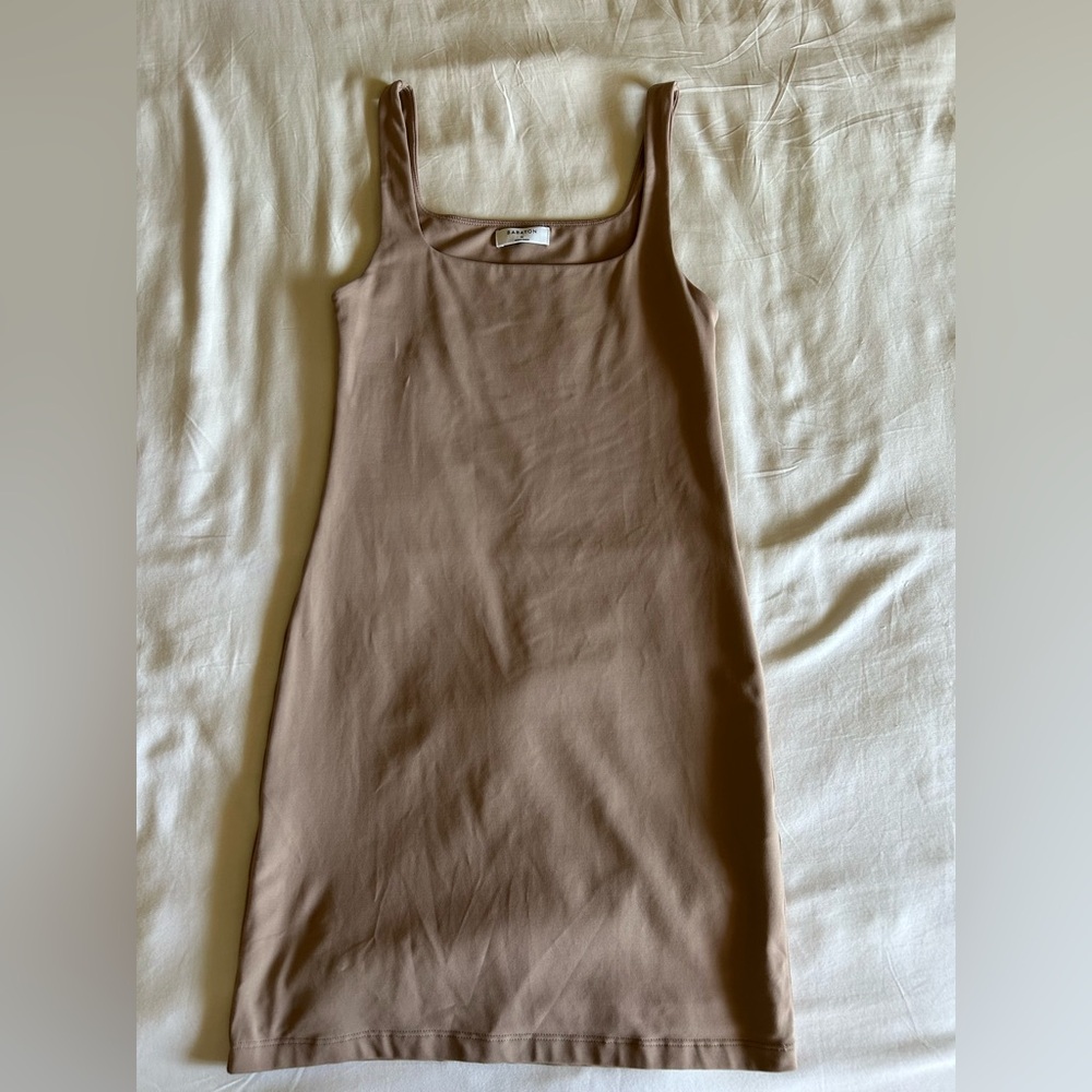 Babaton Taupe Brown Contour Mini Dress size M